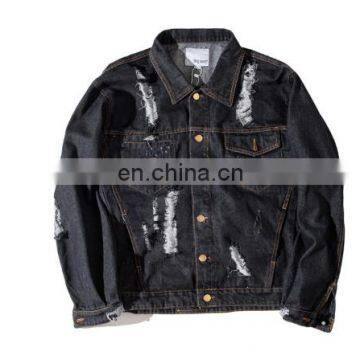 wholesale distressed denim jackets -Men Denim jacket