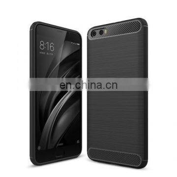 Latest new design Xiaomi Mi 6 Plus Brushed Texture Carbon Fiber Shockproof TPU Rugged Armor Protective Case back cover