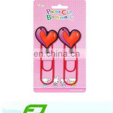 soft rubber pvc heart bookmark