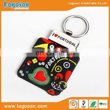 Wholesale portugal souvenir customized logo soft pvc keychain