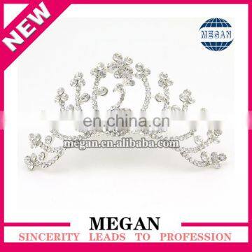 Silver Crystal Rhinestone peacock Princess Wedding Bridal Tiara Crown