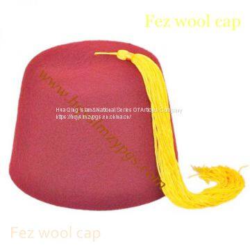 Fez wool cap  / Turkish Cap  / Fez  cap  /  Muslim wool cap /  Turkey wool cap / Turkey punch tasselled cap