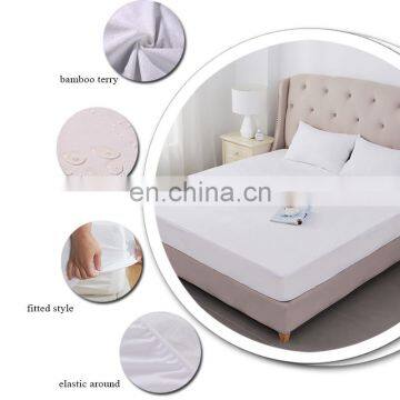 Uguard Waterproof Mattress Protector White Bamboo Terry Fabric Fitted Bed Sheet Cover photo-3