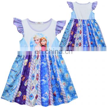 European and American cartoon girls   dress with flying sleeves milk ice silk princess dress nightdress