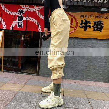 TWOTWINSTYLE Casual Trousers For Women High Waist Bandage Chain Eyelets Elastic Ankle Length photo-5