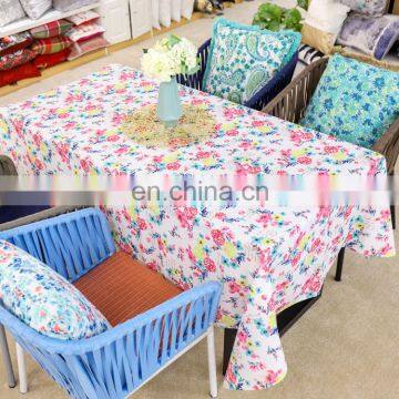 Garden Decorative Flower Printed Washable Tablecloth Dining Party Polyester Wholesale Table Cloth photo-2