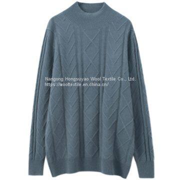 Men's Winter Essential Warm Knit Half Turtleneck Sweater Cashmere Wool With Long Sleeve photo-4