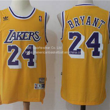 Los Angeles Lakers #24 Bryant Throwback Yellow Jersey