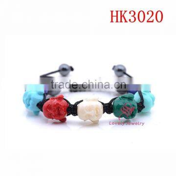 Fashion jewelry multicolor laughing buddha bracelet for men