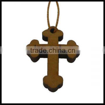 Jerusalem Laser Wood Cross Necklace