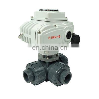 3 way pvc electric valve 3-way pvc electric ball valve triple union thread 3 way electric ball valve