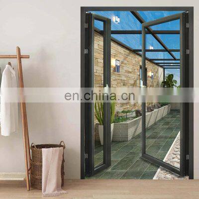 Soundproof aluminum glass bathroom door Double door with unequal leaves