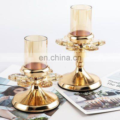 Crystal Candle Holders Crystal Tea Light Wedding Christmas Dining Room Candle Holder For Coffee Table Decorative Centerpiece