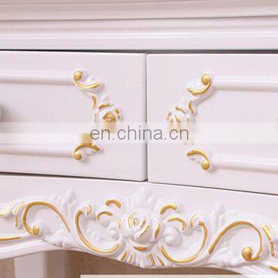 European Style Girl White Dressing Table Wooden Bedroom Dresser photo-5