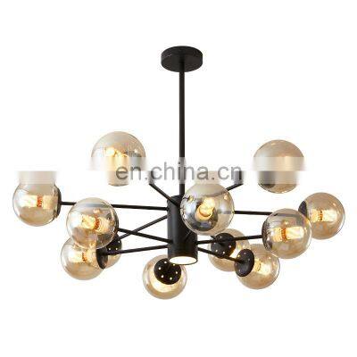 New style living room chandelier Nordic modern minimalist light luxury style lamps wrought iron restaurant magic bean lamp