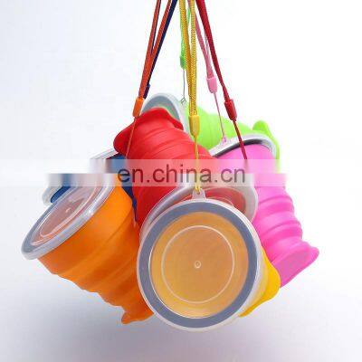 Custom Wholesale Folding Multifunctional Collapsible Silicone Coffee Cup Travel Drinking Foldable Silicone Reusable Coffee Cup