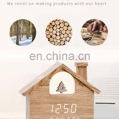 Creative House Shaped Christmas Decorative LED Digital Clock Temperature Humidity Display Night Light Desk & Table Clock Spring photo-3