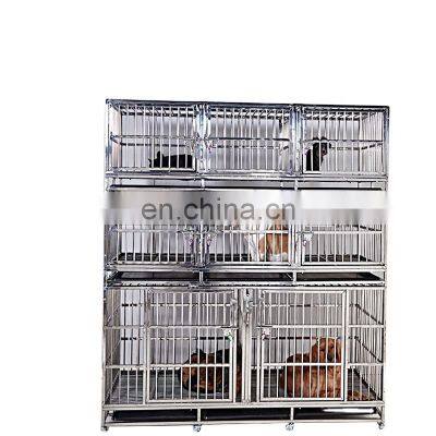 HC-R017A Veterinary Stainless Steel Pet Hospital Triple Stack Animal Cages