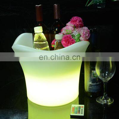 Oval Shape Boat Led Flashing Beverage WineWaterproof with Colors Changing Glowing Plastic Modern Home LED Glowing LED Ice Bucket