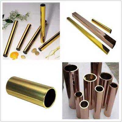 color 304 201 316 310s Material SS Color Stainless Steel PipeCustomized size ss decorative color pipe golden stainless steel pipe