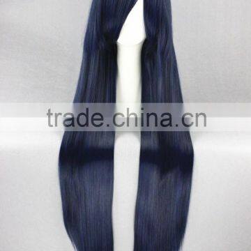 High Quality 100cm Long Straight Umineko no Nakukoroni-Furudo Erika Dark Blue Synthetic Anime Wig Cosplay Hair Wig Party Wig photo-3