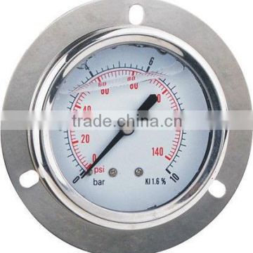 63mm(2.5") glycerin filled pressure gauge with stainless steel front flange