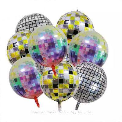 Wholesale 22-Inch 4D Laser Disco Foil Balloons Silver Gold for Birthday Wedding Disco Party Decorations