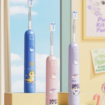 Infly T20 Teens Pink & Blue& Purple Kids' Electric Toothbrush