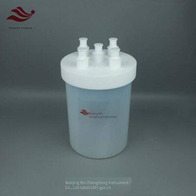 6l multi-necked reaction flask with flat bottom made of high-purity transparent pfa, corrosion-resistant to fluoride and free of dissolution pollution