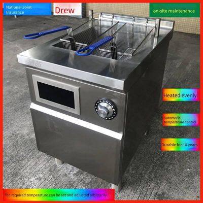 Electromagnetic Deep Fryer for Fried Dough Sticks, Cabinet-style French Fry Machine, Single-cylinder Deep Fryer, Commercial Electric Deep Fryer for Fried Chicken Steaks, Kitchen Equipment