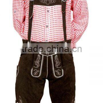 Mens Bavarian kurze LEDERHOSEN with Matching Suspenders