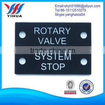 1.5mm thick machine use PVC material label with screw fix