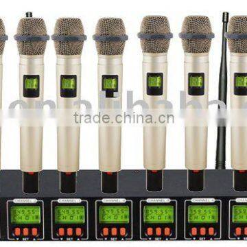 U-8 UHF PLL eight channels wireless microphone (8*32channels)