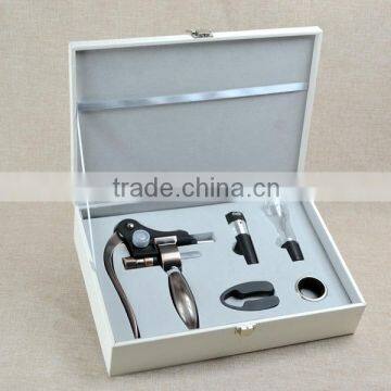 Unique Lever Pull Design Vertical Rabbit Corkscrew Opener Gift Set With Foil Cutter Stopper and Pourer photo-2
