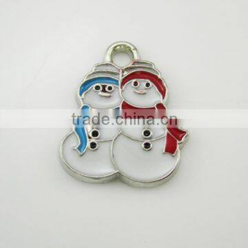 Metal christmas snowman decoration charm pendant