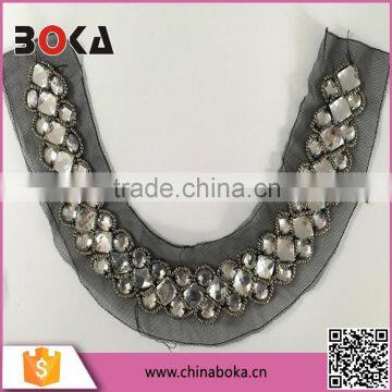 BOKA WHITE CRYSTAL GLASS BEADS FOR NECKTRIM FACTORY DIRECT SELL NECK COLLAR