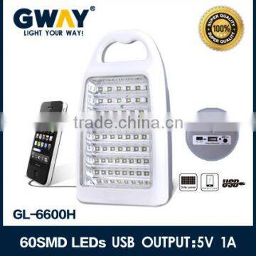 60SMD LED emergency lanterns,USB output charging phone