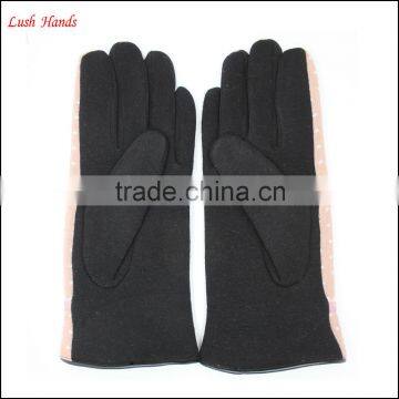 Ladies Dotty Micro Velvet Gloves With Bow for Wholesale photo-4