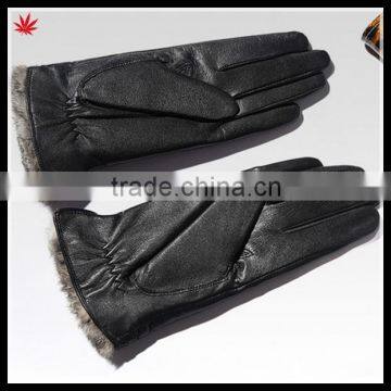 Rabbit Fur Lined High Fashion Leather Glove From Leather Glove Manufacture photo-3