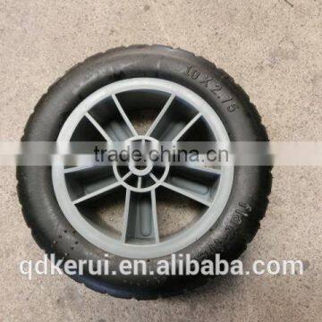 Plastic Hub Semi Pneumatic Rubber Wheel 10x2.75 Lawn Mower Semi Pneumatic Wheel photo-3