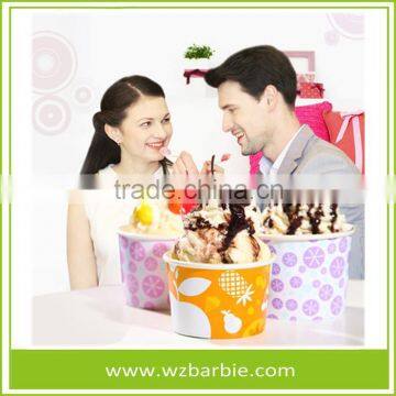 Recyled Ice Cream Paper Cup/Bowl For Ice Cream With Custom Logo Printed