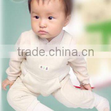 Organic cotton overalls baby open file suit
