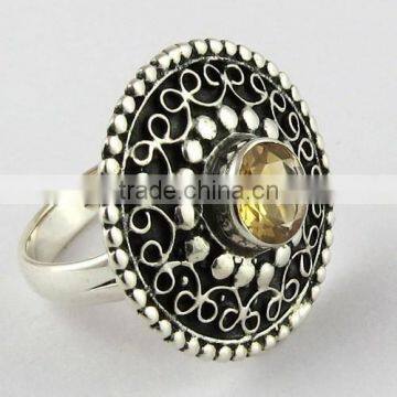 Exclusive Yellow Citrine 925 Sterling Silver Ring, Gemstone Silver Jewellery, Handmade Silver Jewellery