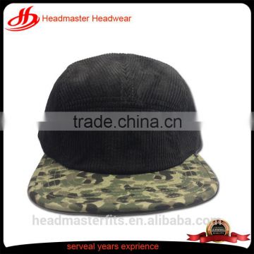 custom 5 panels blank corduroy snapback hat nylon plastic button corduroy snapback cap