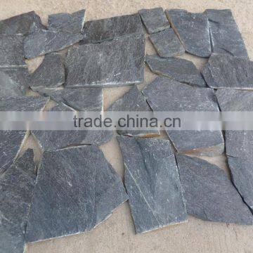 Landscape random shape black slate crazy paving