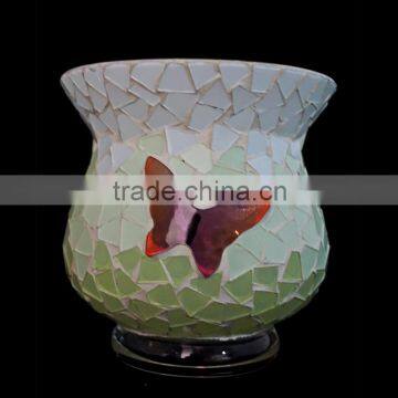 2016 Handmade Crackle Mosaic Glass Vase With LED lights