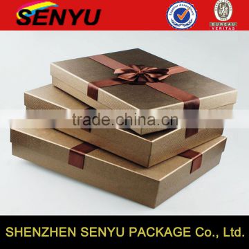 golden fancy design & customized gift paper box packagings with ribbon                        
                                                Quality Choice