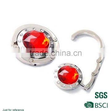 newest metal stainless steel tea bag hanger red jewlery stone hanger