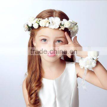 high quality girl flower headband kids daisy flower crown hairband flower hair accessory wh-1812