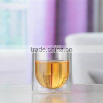 2015 Heat Resistant Double Wall Glass Cup With Handle